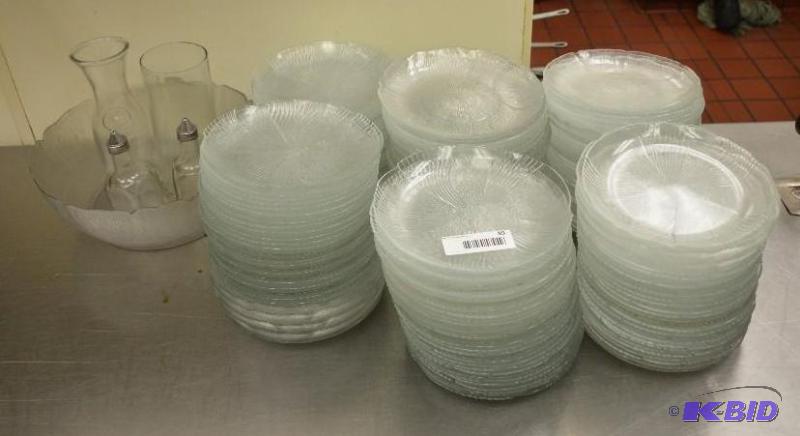 lot 89 image: Glass Salad Plates, approximately 140.  ...