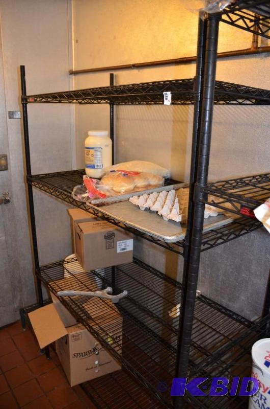 lot 95 image: Eagle Black wire shelving (in walk in cooler)...