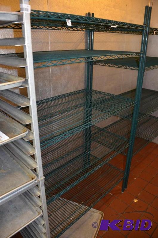 lot 96 image: Green Wire Shelving (in walk-in cooler)24&quo...