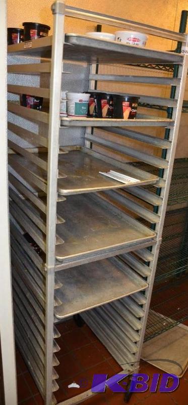 lot 97 image: Gray slider Rack for holding Commercial bakin...
