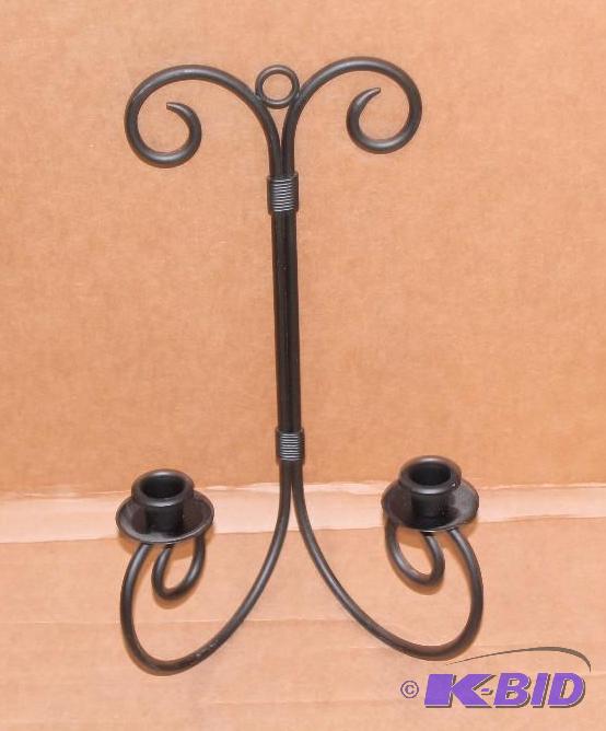 Black Metal Decorative Two Candle wall hanging