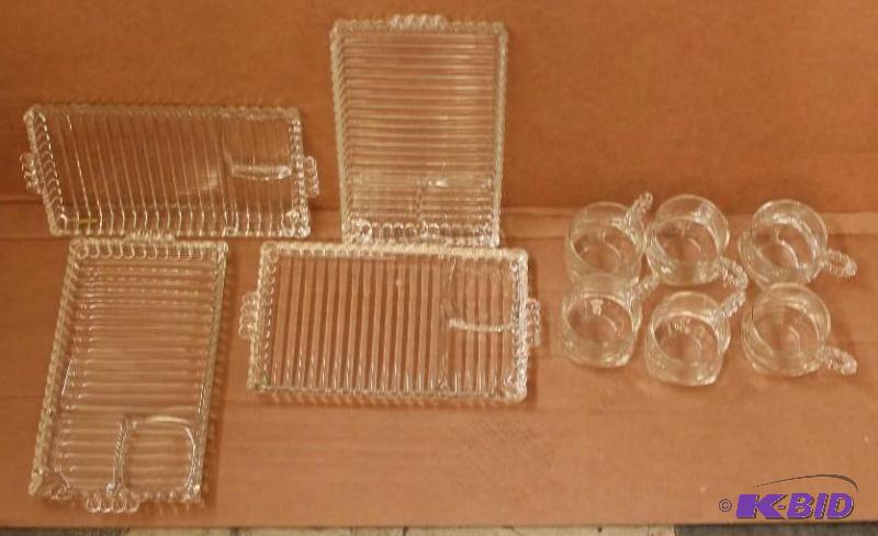 Glass cups and serving trays