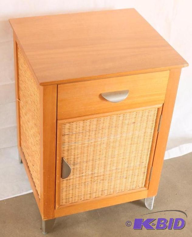 Wicker Paneled End Table