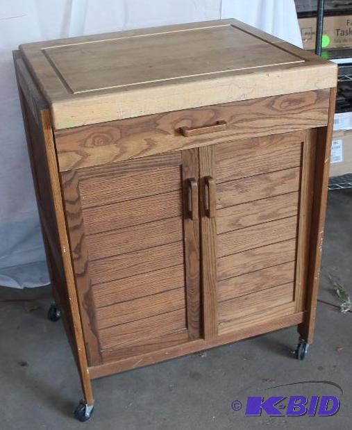 Rolling Butcher Block Cabinet