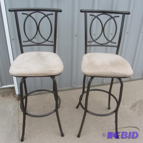 Two Metal Bar Stools