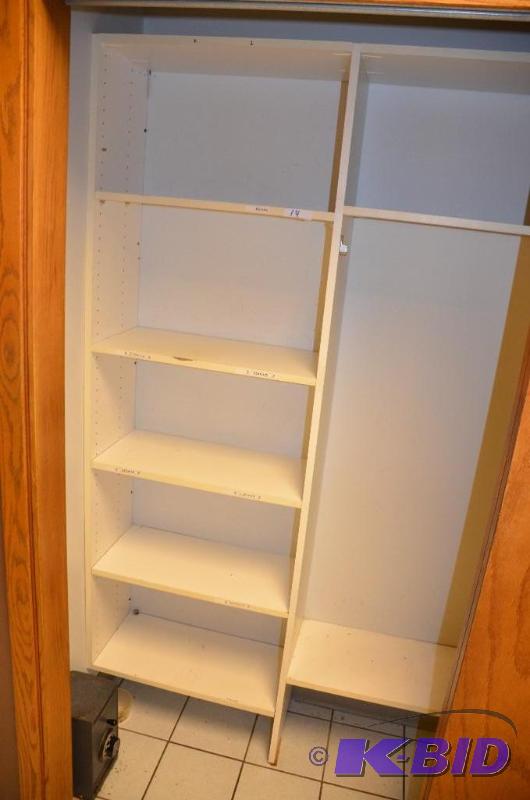 White closet organizer shelf. 12 14&quotx8...