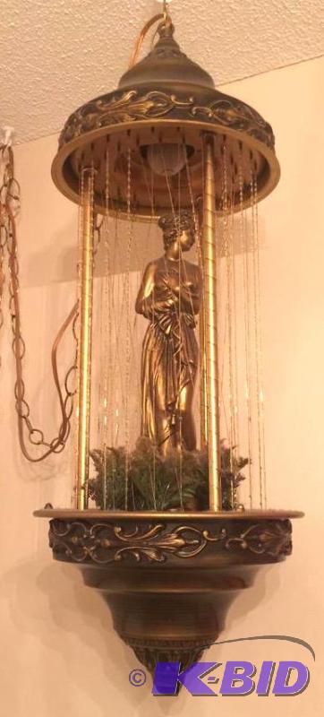lot 101 image: Vintage Mid Century Greek Goddess Oil Rain Lamp