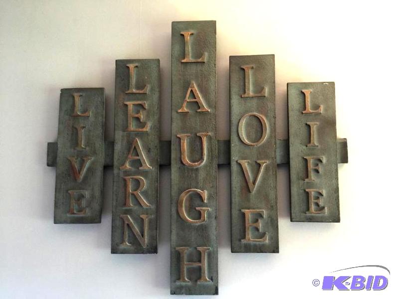 lot 119 image: Wall art - Live, Learn, Laugh, Love, Life  Me...