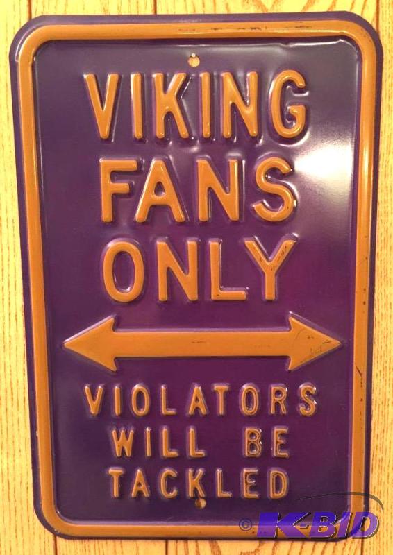 lot 47 image: Metal Vikings Parking Sign