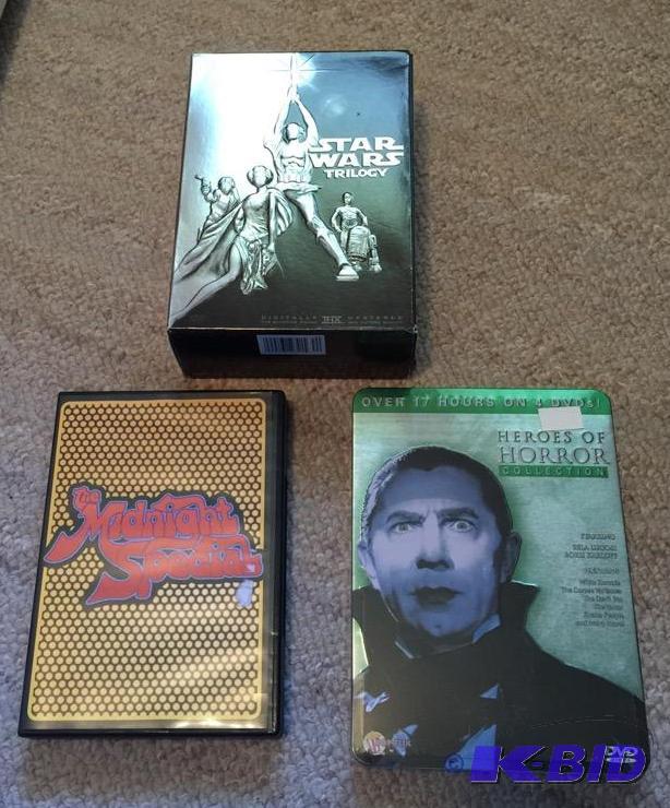 lot 62 image: Midnight Special, Star Wars, and Horror Classic DVDs