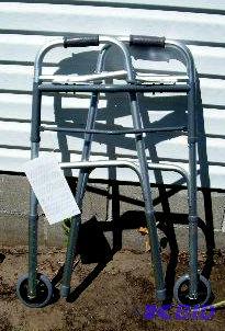 lot 41 image: Folding Walker by Medline - Two button foldin...