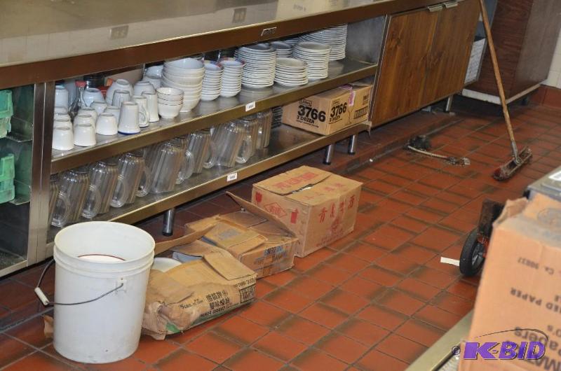 lot 116 image: Contents of top shelf & boxes of dishes o...