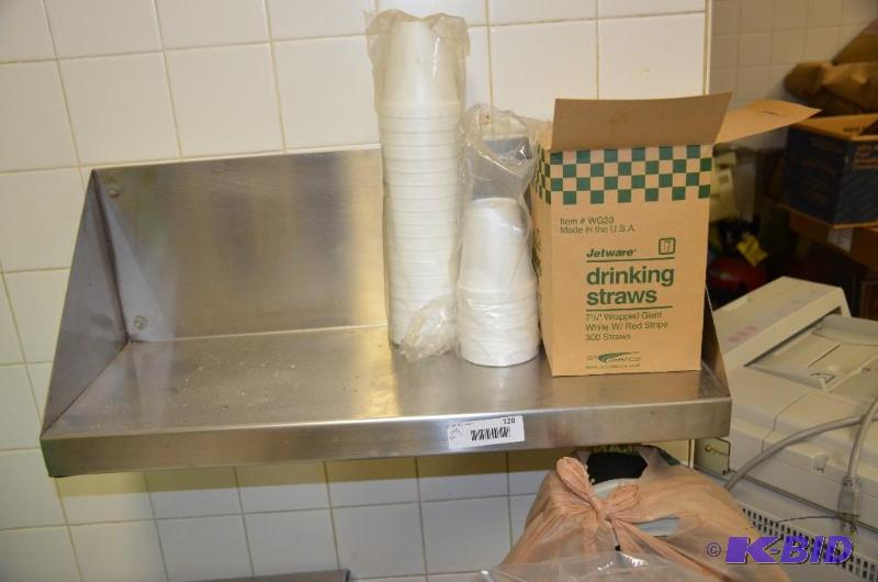 lot 120 image: 2 Stainless steel shelves 9x14x24 and 48x14x1...