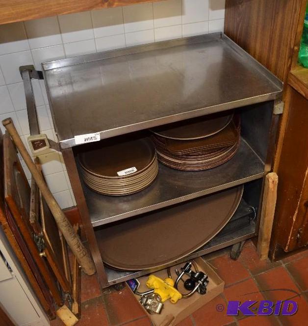 lot 139 image: Stainless Steel Rolling service cart 18"...