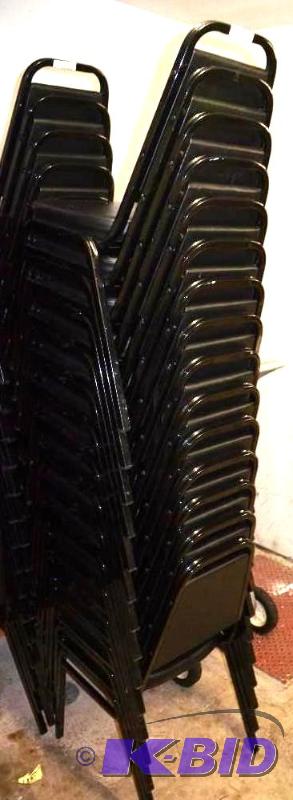 lot 13C image: 15 black banquet chairs 35&quotx15&quot14 1...