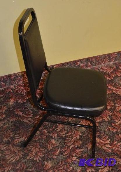 lot 13E image: 15 black banquet chairs 35&quotx15&quot14 1...
