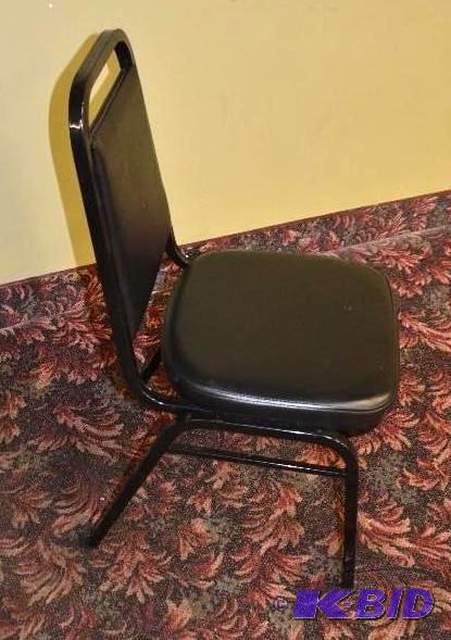 lot 13F image: 7 black banquet chairs 35&quotx15&quot14 1...