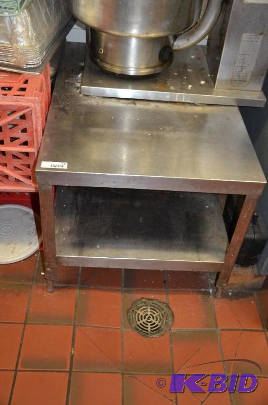 lot 155 image: Stainless steel 2 shelf shelving unit 21 18&...