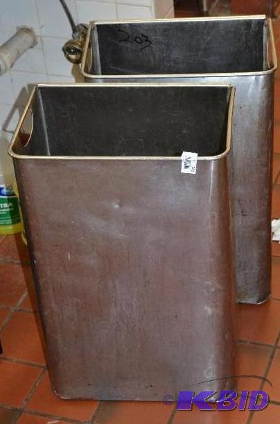 lot 203 image: 2 Stainless Steel &nbsptrashcans. 24x16...