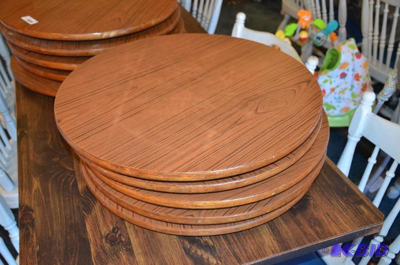lot 213 image: 5 lazy Susans 24" with Cast iron base...