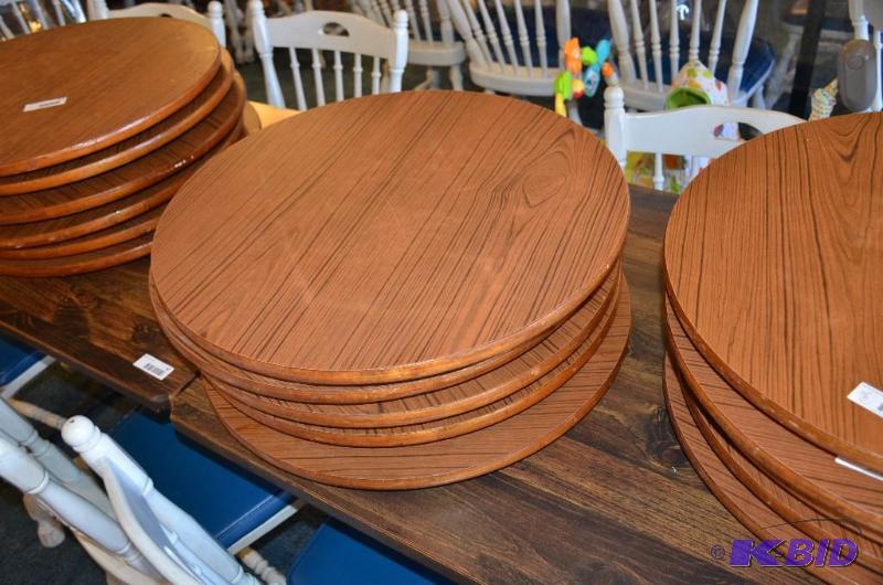 lot 214 image: 5 lazy Susans 24" with cast iron base...