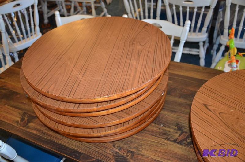 lot 215 image: 6 lazy Susans 24" with cast iron base...