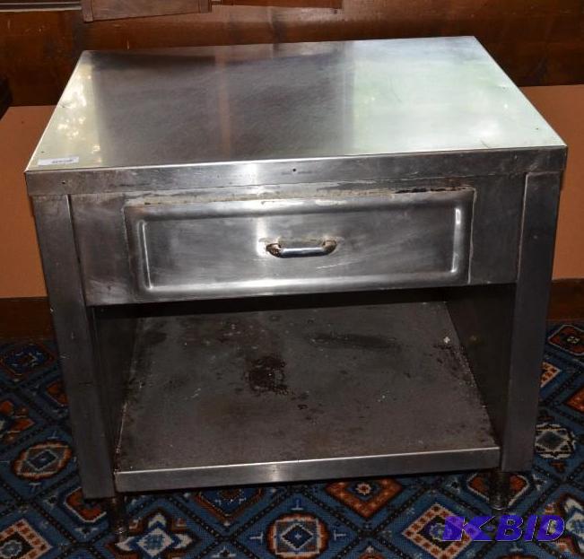 lot 222 image: Stainless steel one drawer prep station. 30&q...