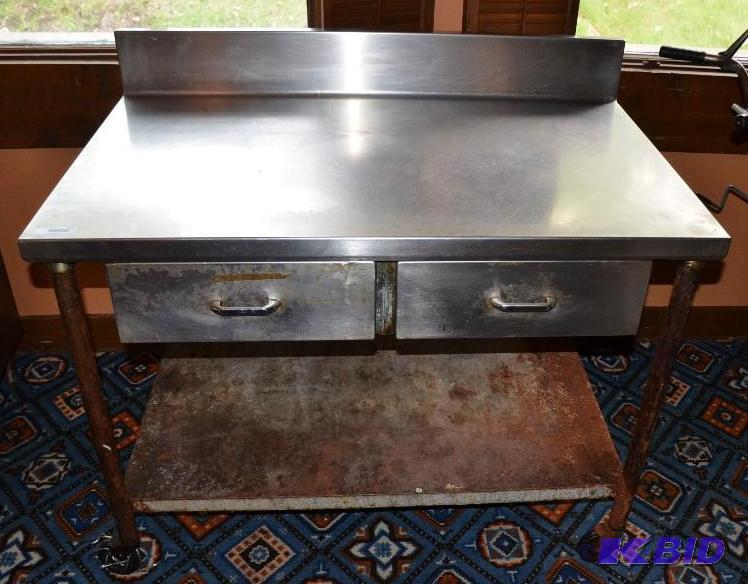 lot 224 image: Stainless steel 2 drawer prep station. 30&quo...