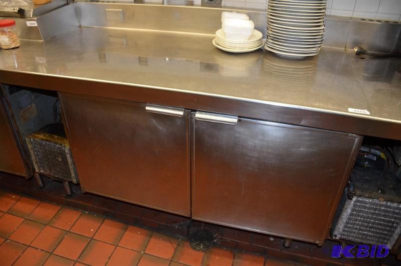 lot 24 image: stainless steel prep area with 2 door fridge ...