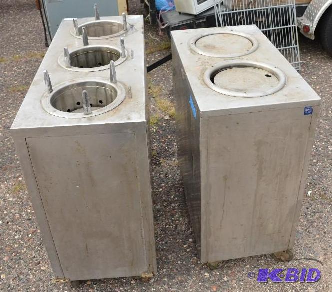 lot 246 image: Stainless Steel 3 spot & 2 spot plate hol...