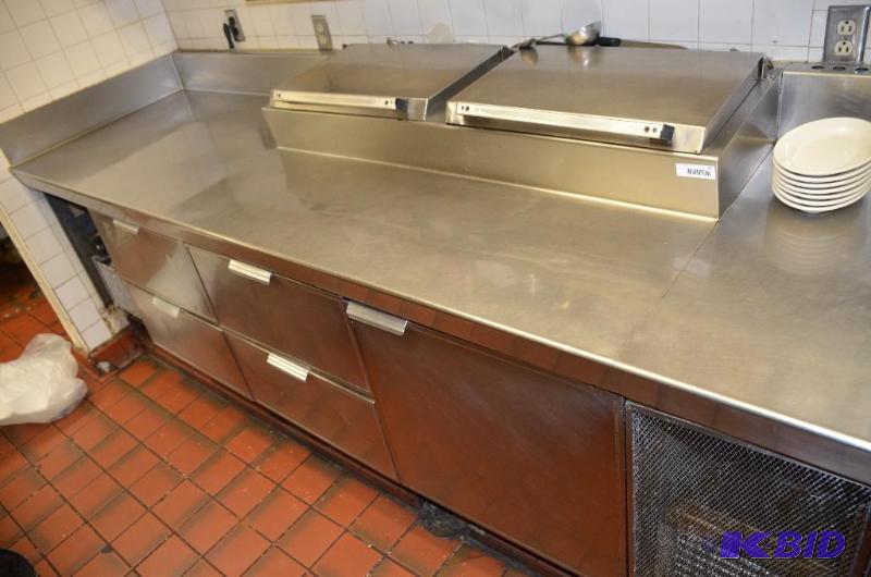 lot 26 image: stainless steel prep area with fridge and ref...