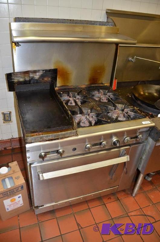 lot 29 image: stainless steel commercial stove 32x36x36 com...