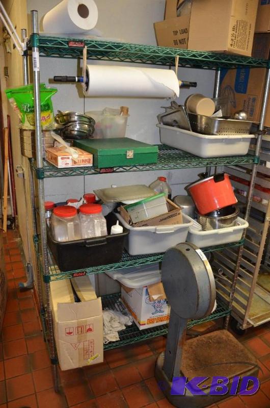 lot 45 image: Contents of 4 shelves(wire rack not included)...