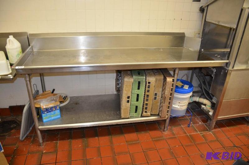 lot 51 image: Stainless steel 2 shelf rack 82x45x30 34&quo...