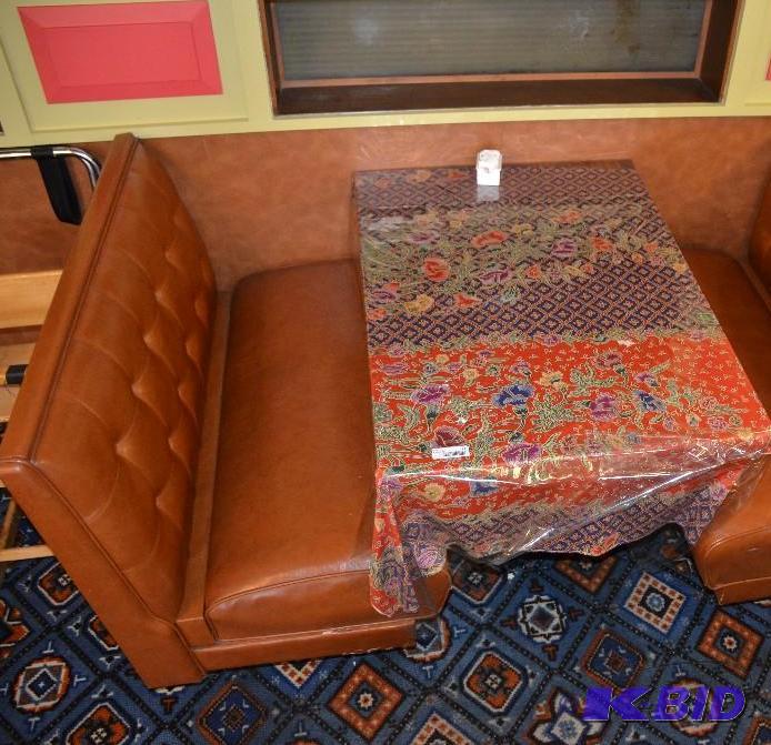 lot 73 image: One table -table is attached to wall no base ...