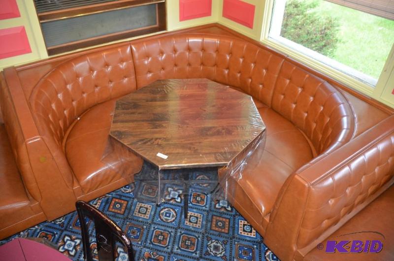 lot 74 image: Corner booth with table sits 7-8 people- also...