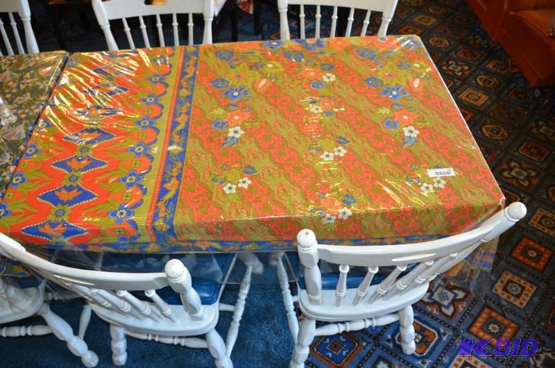 lot 80 image: Dining Table with plastic cover & 4 chair...