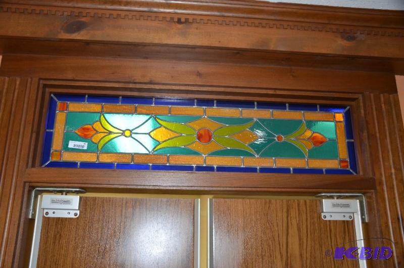 lot 95 image: Stained glass window ( 10&quotx48")...