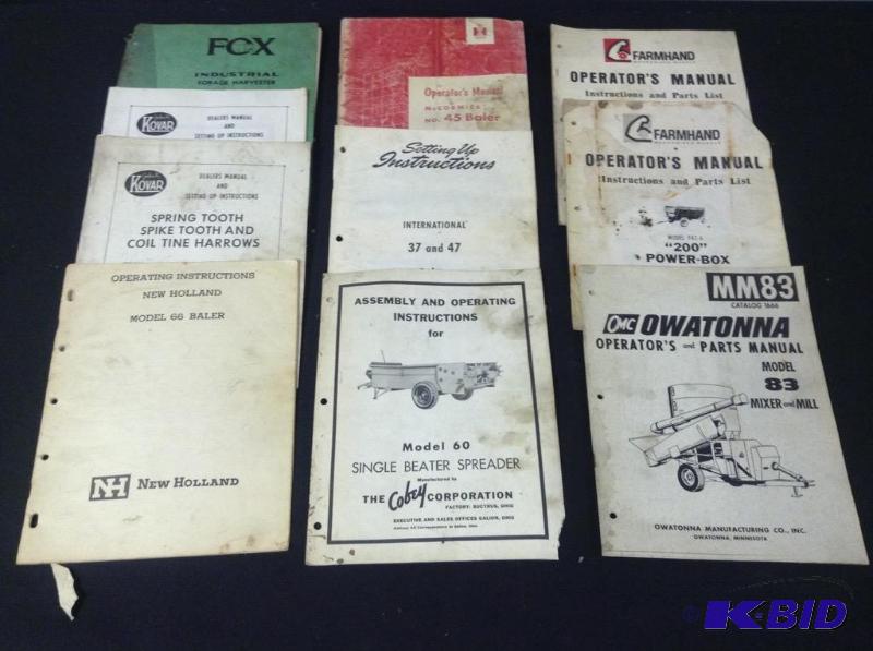 lot 109 image: 10 Farm Equipment Manuals - Farmhand, International Harvester & More