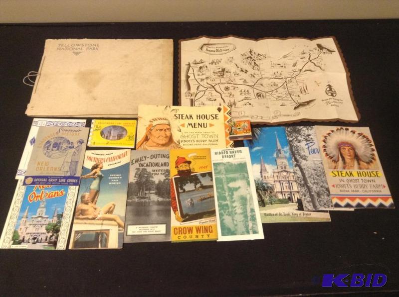 lot 111 image: Vintage Souvenir Brochures, Menus and Pictures