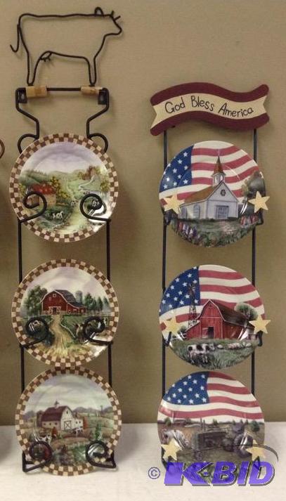 lot 132 image: Set of Two Plate Racks and Plates - NIB