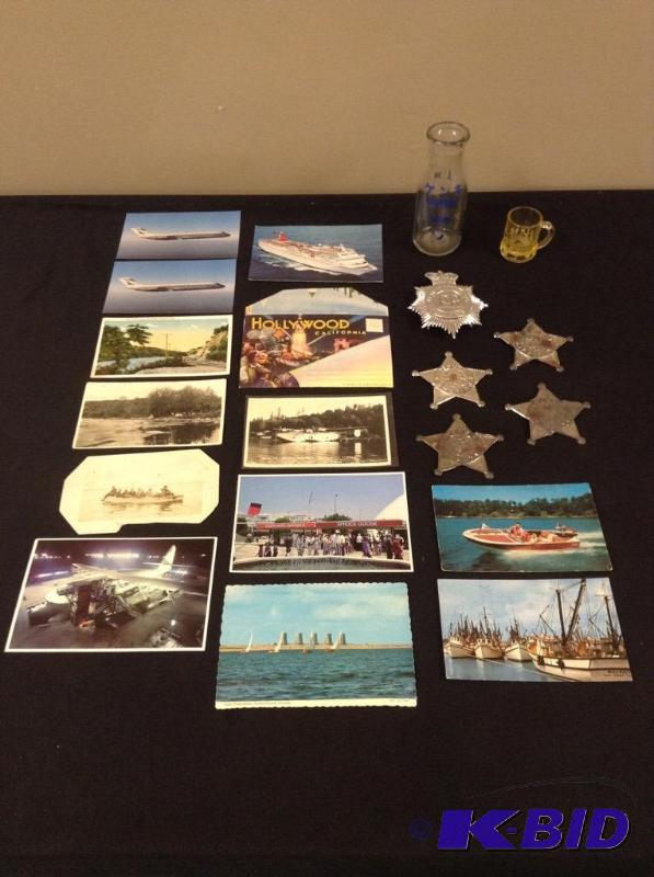 lot 31 image: Postcards, Sheriff Badges & More