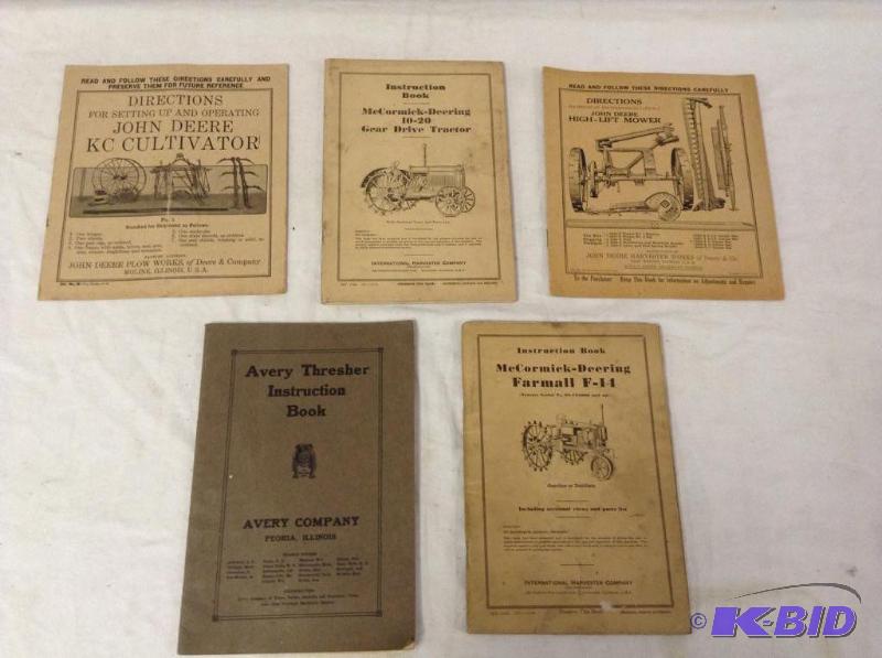 lot 61 image: Vintage Farm Equipment Owners Manuals - Farmall, John Deere 