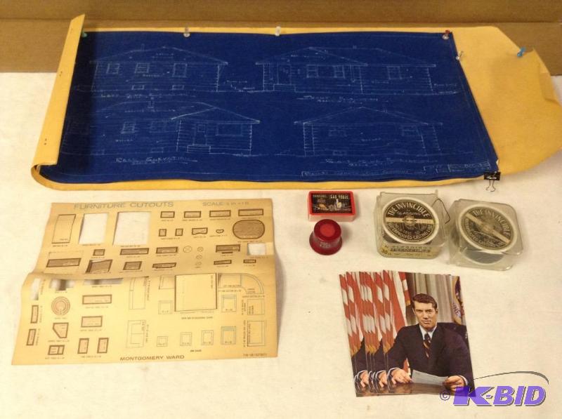 lot 74 image: Great lot of vintage home planning item, Wendell Anderson postcards, fishing, Coca Cola & Vegas car