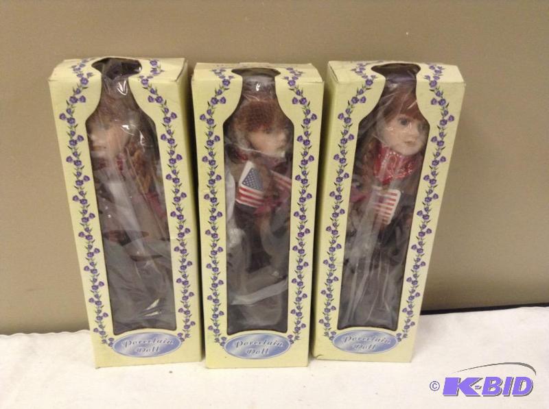 lot 86 image: 3 Porcelain Dolls