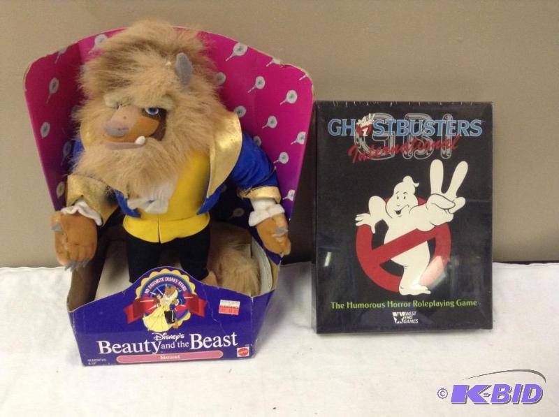 lot 89 image: Beauty & the Beast Plush and Ghostbusters Game