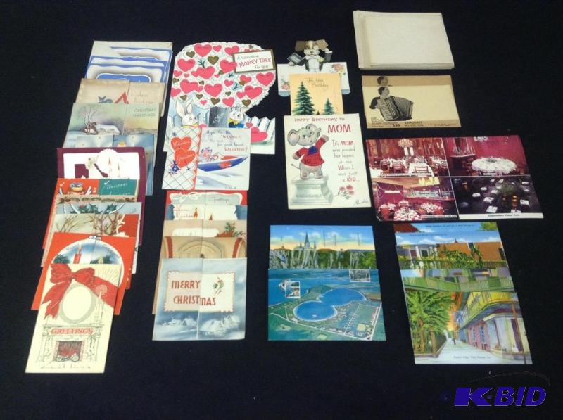 lot 98 image: Vintage seasonal and birthday cards and postcards