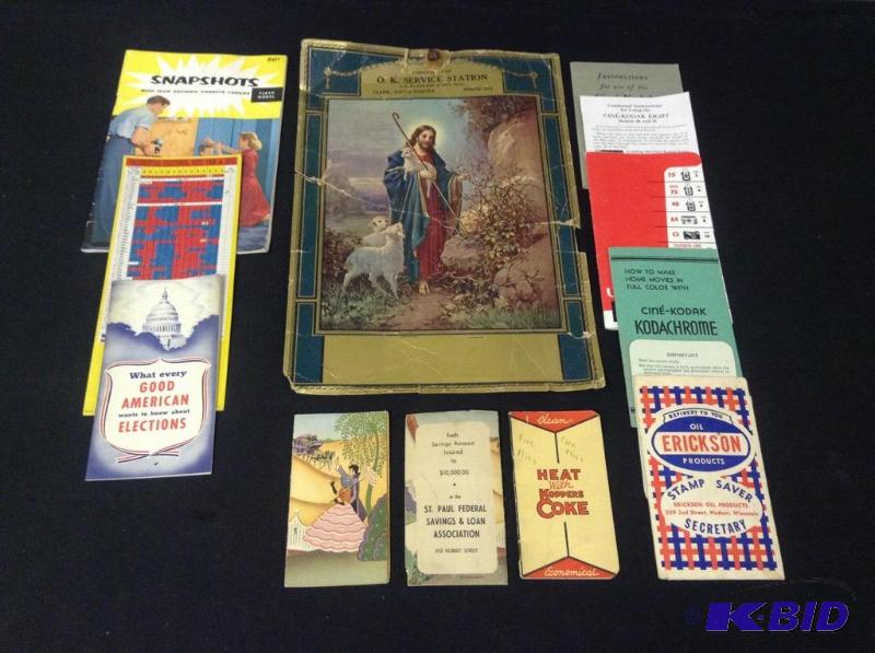 lot 99 image: Lot of vintage advertising items including Eastman Kodak and , Koppers Coke, St. Paul Saving