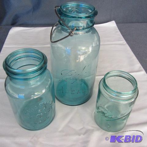 Ball Blue & Green Canning Jars