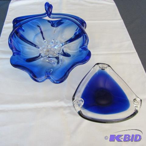Hand Blown Basket, Nut Dish
